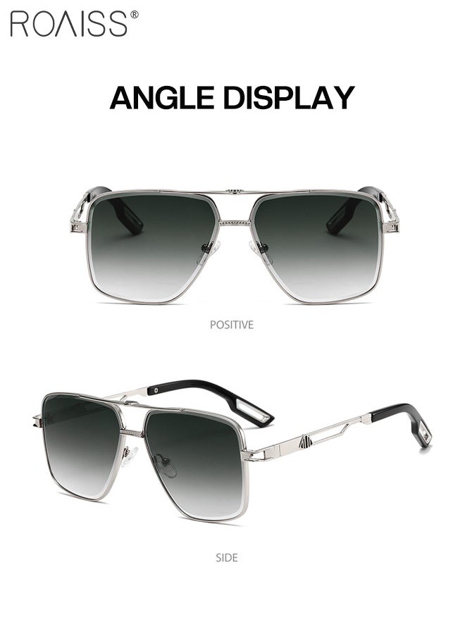 roaiss Aviator Sunglasses for Men Women, UV400 Protection Sun Glasses with PC and Metal Frame, Fashion Anti-Glare Sun Shades for Men Driving, Fishing, Traveling, Silver, 59mm - Image 4