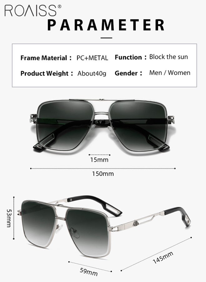 roaiss Aviator Sunglasses for Men Women, UV400 Protection Sun Glasses with PC and Metal Frame, Fashion Anti-Glare Sun Shades for Men Driving, Fishing, Traveling, Silver, 59mm - Image 5