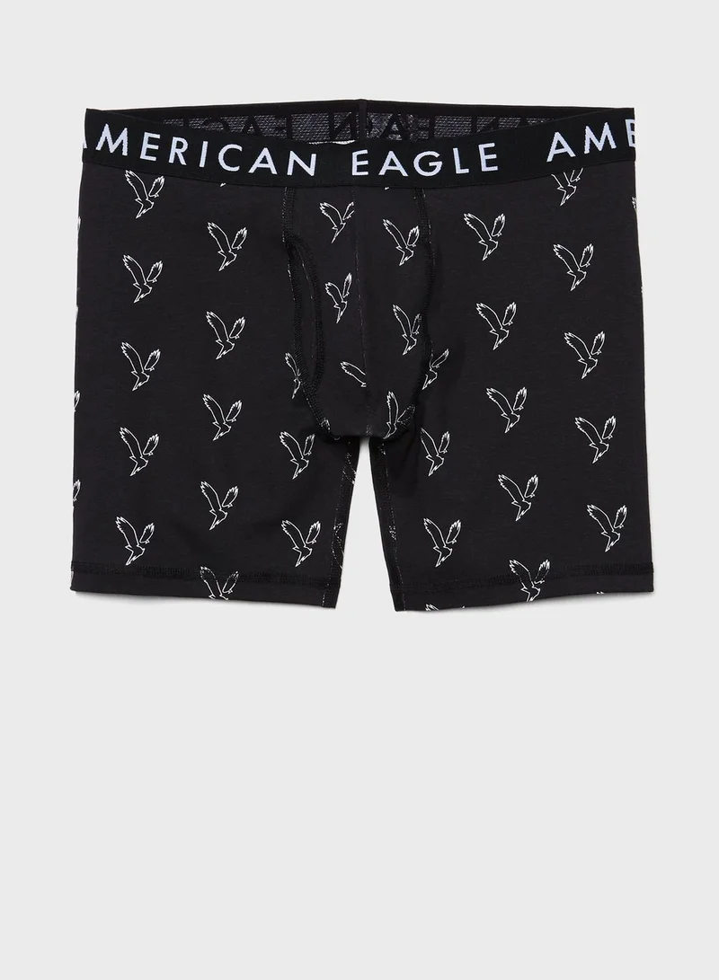American Eagle 6" Logo Print Trunks