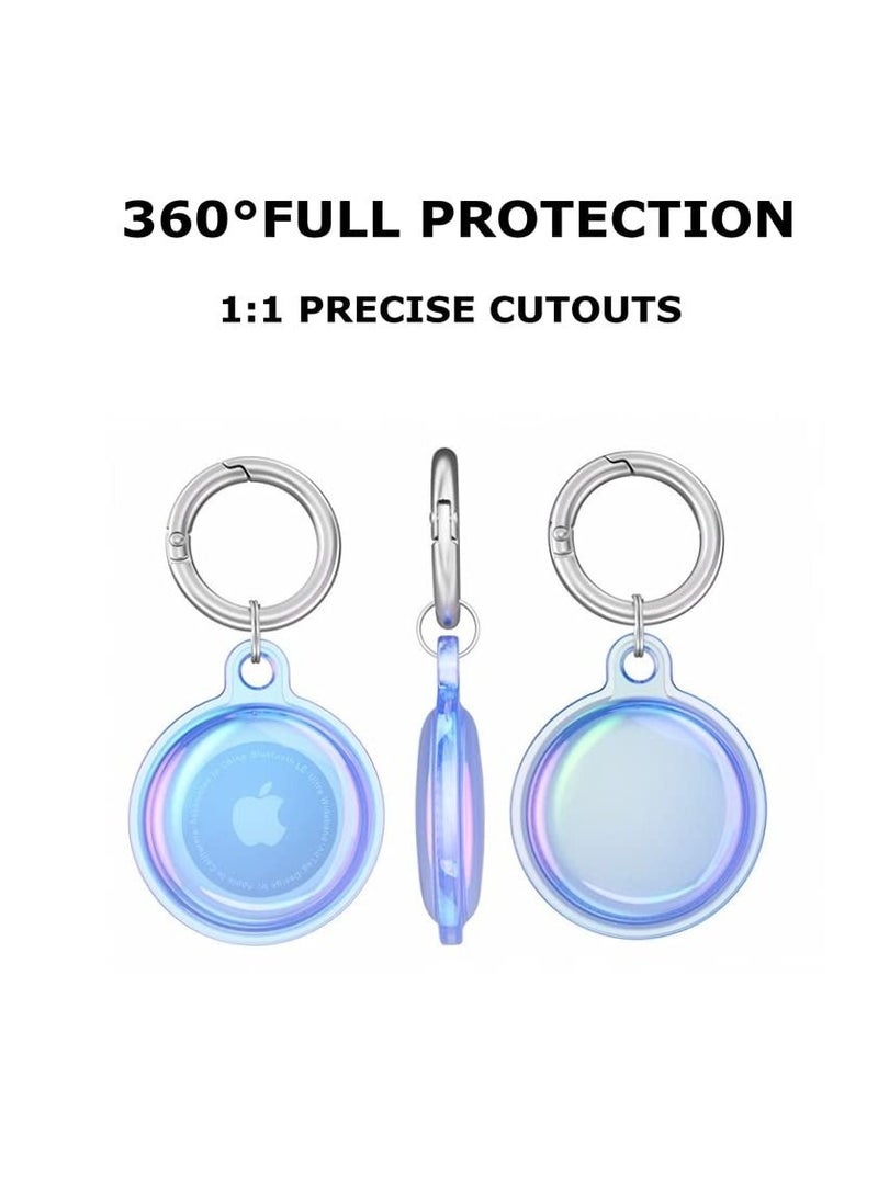 Generic - Air Tag Keychain Apple AirTag Holder with Key Ring Designed for Apple AirTag Case (Electroplating Clear Blue) - Image 1