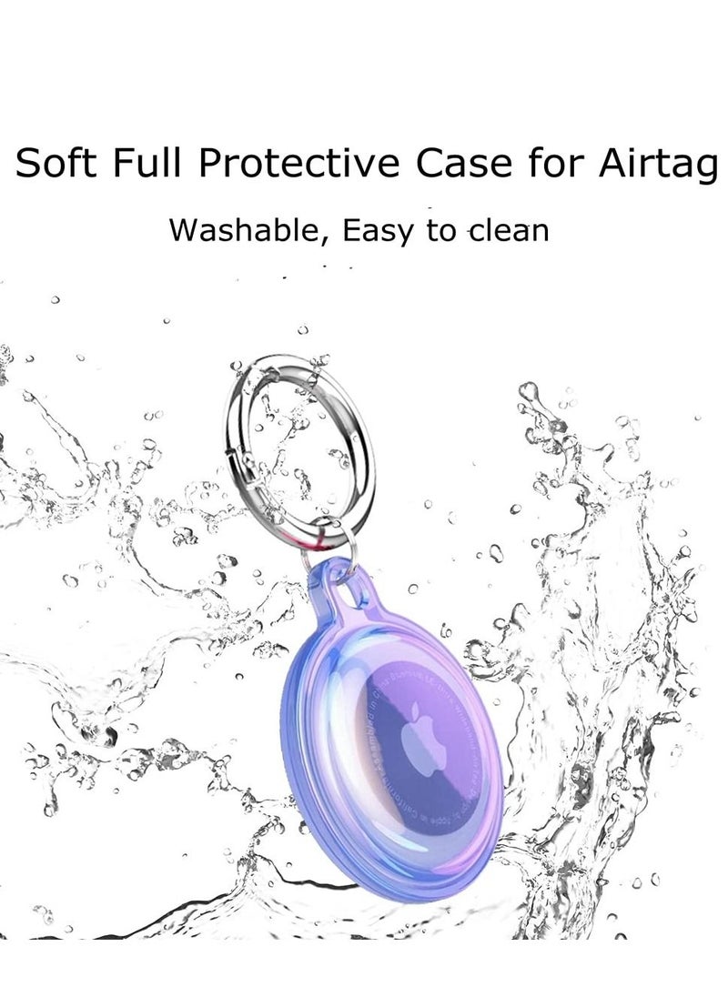 Generic - Air Tag Keychain Apple AirTag Holder with Key Ring Designed for Apple AirTag Case (Electroplating Clear Blue) - Image 1