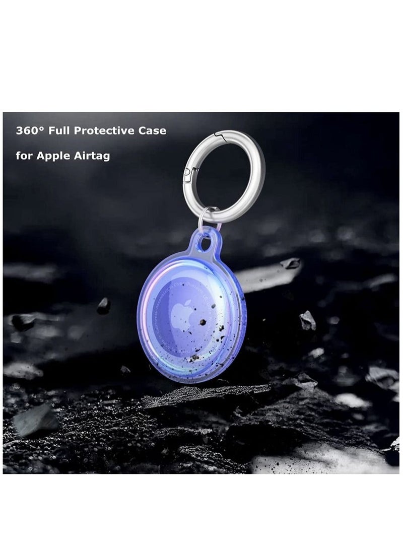 Generic - Air Tag Keychain Apple AirTag Holder with Key Ring Designed for Apple AirTag Case (Electroplating Clear Blue) - Image 1