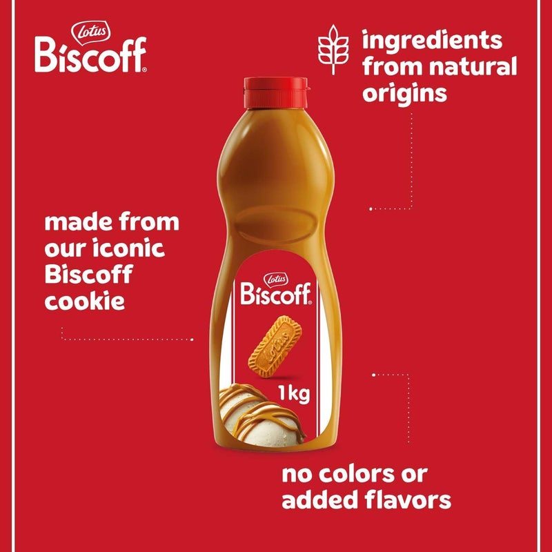 Biscoff Lotus Topping Sauce - 1kg Squeezy Bottle for Ice Cream and Dessert - Image 2