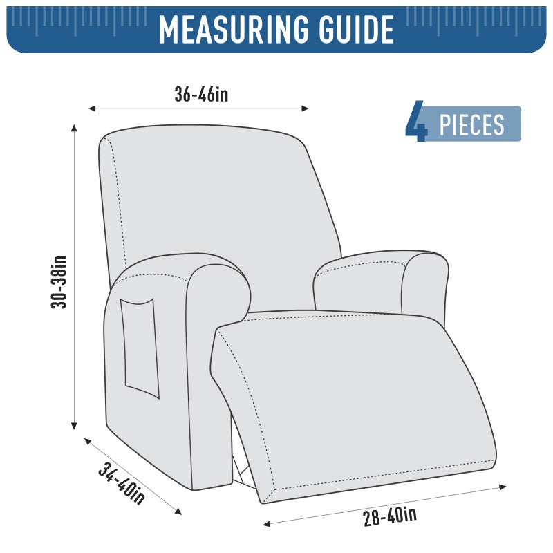 TAOCOCO Oversized Recliner Cover Stretch Recliner Chair Covers, Jacquard Reclining Chair Cover, Furniture Protector Sofa Slipcovers Couch Covers with Elastic Bottom for Kids, Pets (Dark Grey) - Image 2