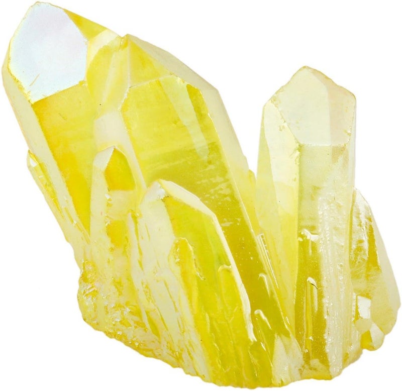 rockcloud Healing Crystal Natural Titanium Coated Lemon Yellow Rock Quartz Cluster Geode Druzy Home Decoration Gemstone Specimen - Image 3