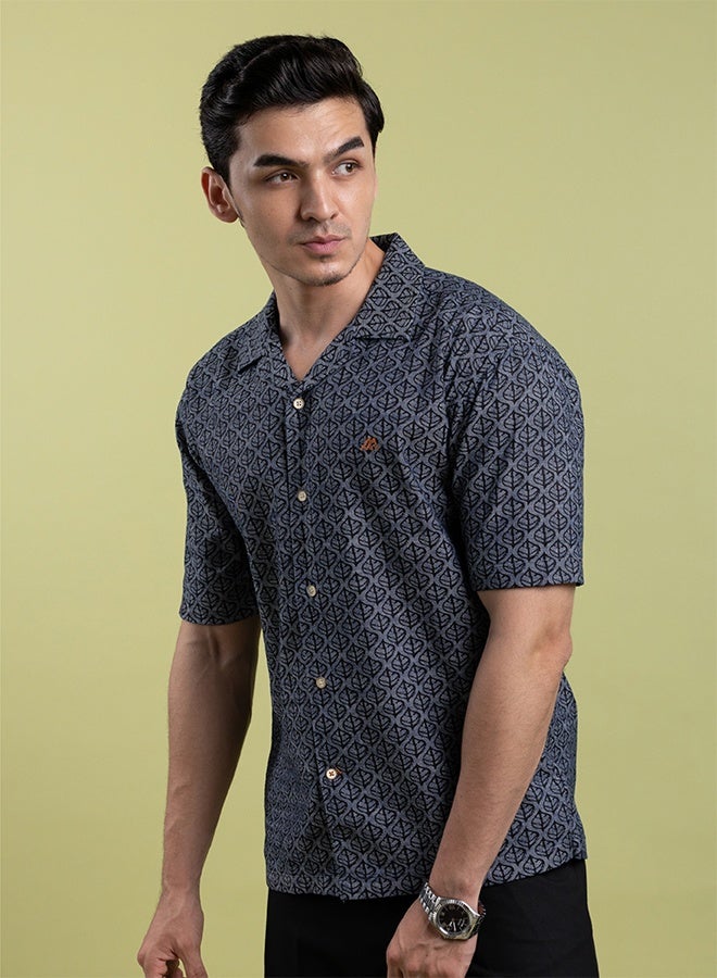 Mannerism The Urban Texture Denim Shirt with Rugged Printed Finish - Image 5