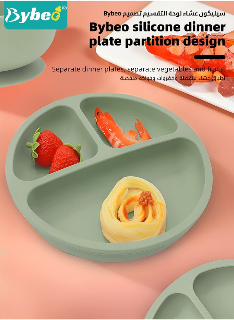 Bybeo 10 Pcs Baby Feeding Set,Silicone Tableware,Infant Feeding Supplies,Led Weaning Set for Newborns,Baby Self Eating Utensils Set,BPA Free,Green  - Image 5