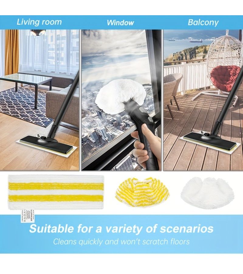 6 Replacement Pads And Cover Sets For Steam Mop Deep Cleaning Water Absorbent Wear Resistant Kitchen Bathroom Living Room Floor Cleaning Accessories - Image 4