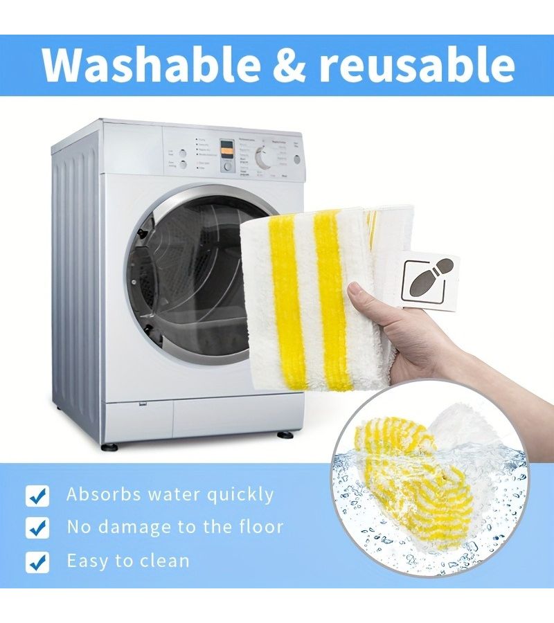 6 Replacement Pads And Cover Sets For Steam Mop Deep Cleaning Water Absorbent Wear Resistant Kitchen Bathroom Living Room Floor Cleaning Accessories - Image 2