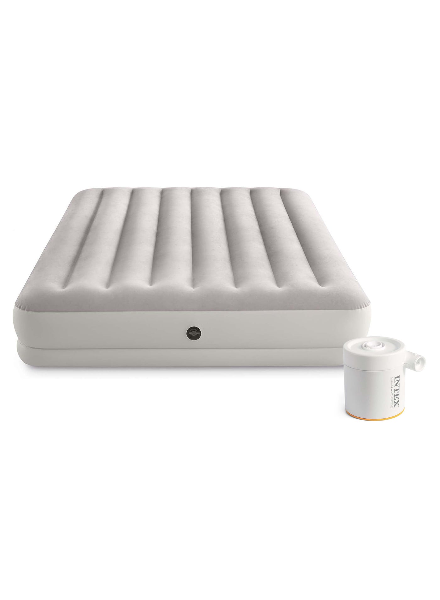 INTEX Queen Dura-Beam Classic Downy Airbed with Hand Pump, Fiber-Tech Inflatable Mattress, Waterproof Flocked Surface, Portable Air Bed for Indoor & Outdoor Use, 152 × 203 × 25 cm