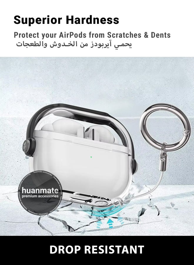 huanmate Samsung Galaxy Buds 3 Pro Premium Protection Case Cover - Clear/Black - Lightweight, Stylish Design, Accurate Cut-outs - Easy to Install & Remove - Durable Shield for Your Samsung Galaxy Buds 3 Pro - Image 4