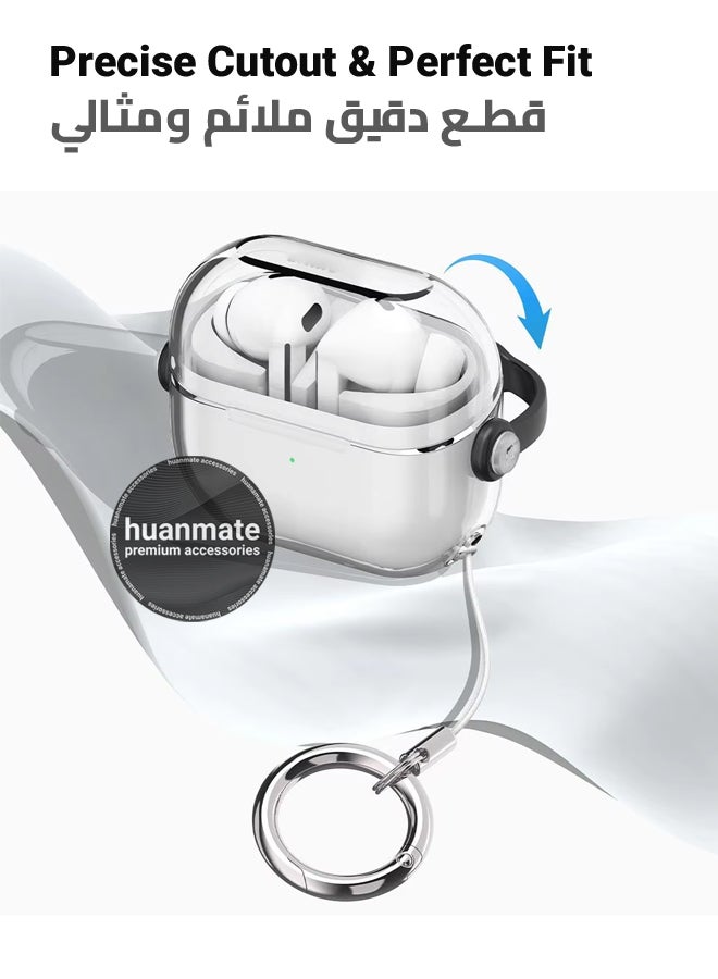 huanmate Samsung Galaxy Buds 3 Pro Premium Protection Case Cover - Clear/Black - Lightweight, Stylish Design, Accurate Cut-outs - Easy to Install & Remove - Durable Shield for Your Samsung Galaxy Buds 3 Pro - Image 2