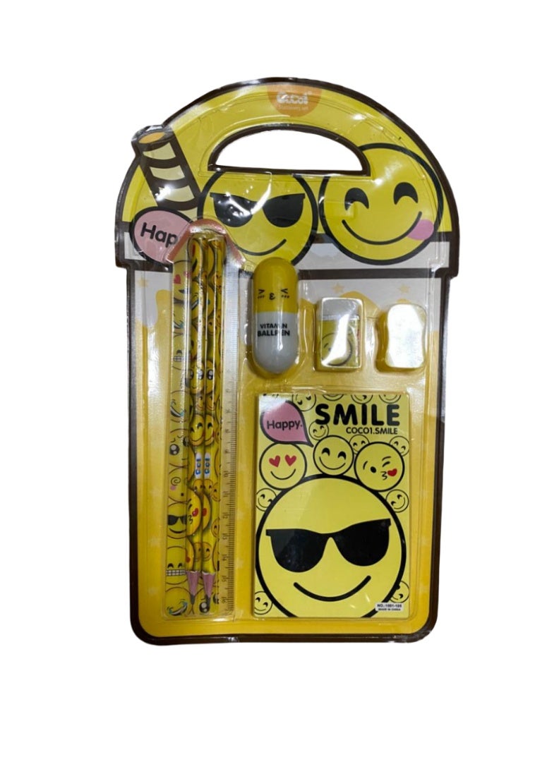 Emoji design kids stationery set ideal for gifts and party favors set of 2 pcs