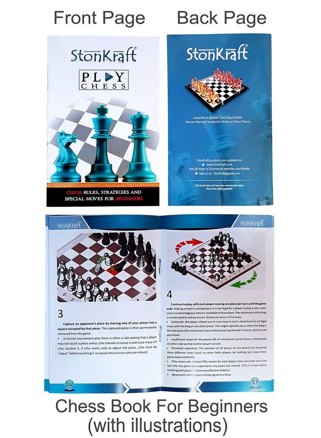 ستونكرافت مجموعة لوحة لعبة شطرنج خشبية قابلة للطي والتجميع من ستون كرافت، مقاس 12 × 12 بوصة، مع قطع خشبية فاخرة مصنوعة مغناطيسيًا (12 بوصة × 12 بوصة)، لجميع الأعمار، لون بني - Image 4