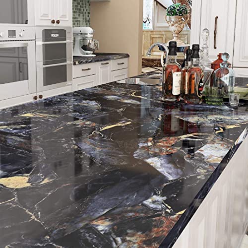 SIA VENDORS? Self Adhesive Decorative Contact Paper Peel and Stick Color Wallpaper Waterproof PVC Home Kids Room Kitchen (24 X 48 Inch, Blue Stone Marble) - Image 3