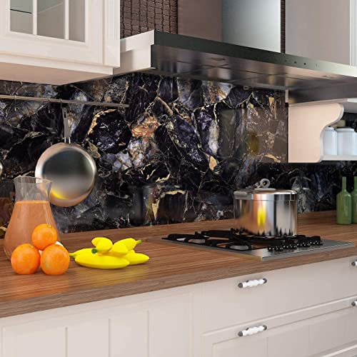 SIA VENDORS? Self Adhesive Decorative Contact Paper Peel and Stick Color Wallpaper Waterproof PVC Home Kids Room Kitchen (24 X 48 Inch, Blue Stone Marble) - Image 4