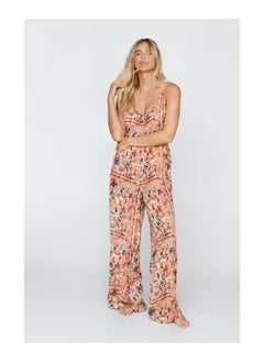 Crinkle Tile Slouchy Cover Up Jumpsuit