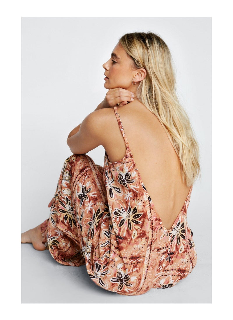 NASTY GAL - Crinkle Tile Slouchy Cover Up Jumpsuit - Image 1