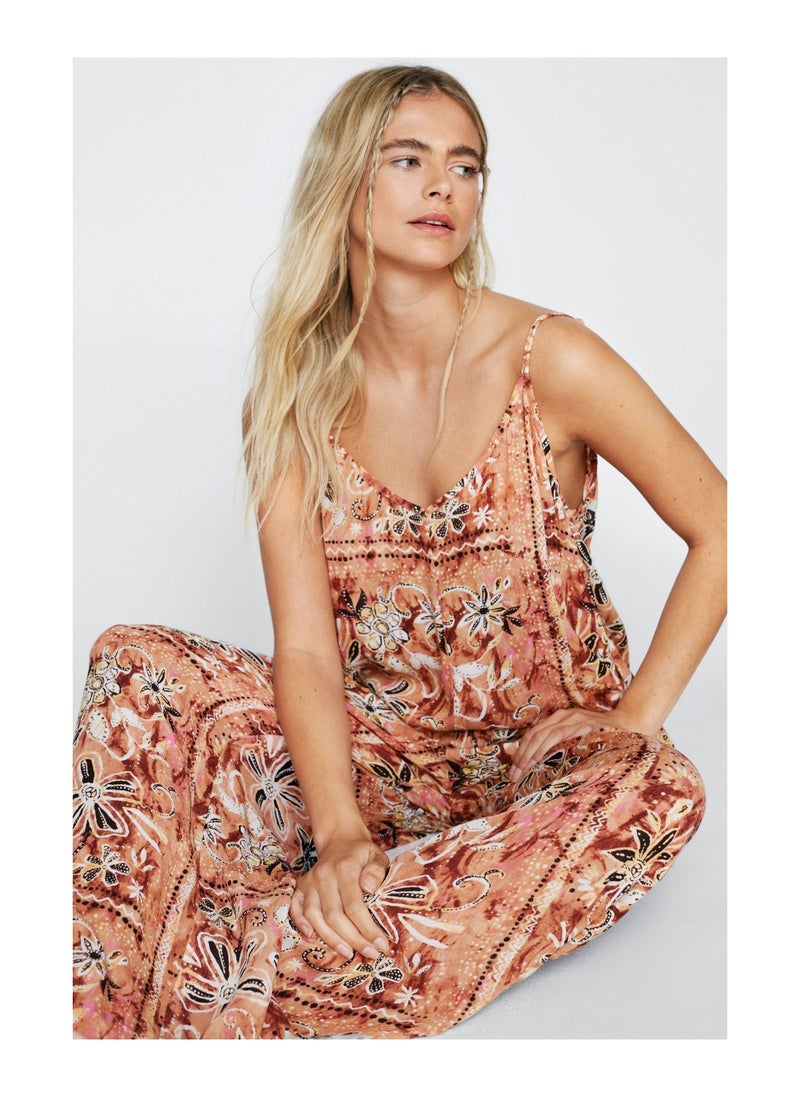 NASTY GAL - Crinkle Tile Slouchy Cover Up Jumpsuit - Image 1