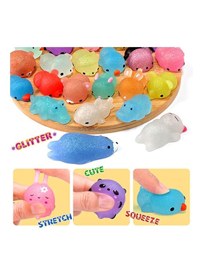 NIBEMINENT 28-Piece Random Glittery Animal Shaped Mochi Squishy Toy Set - Image 2