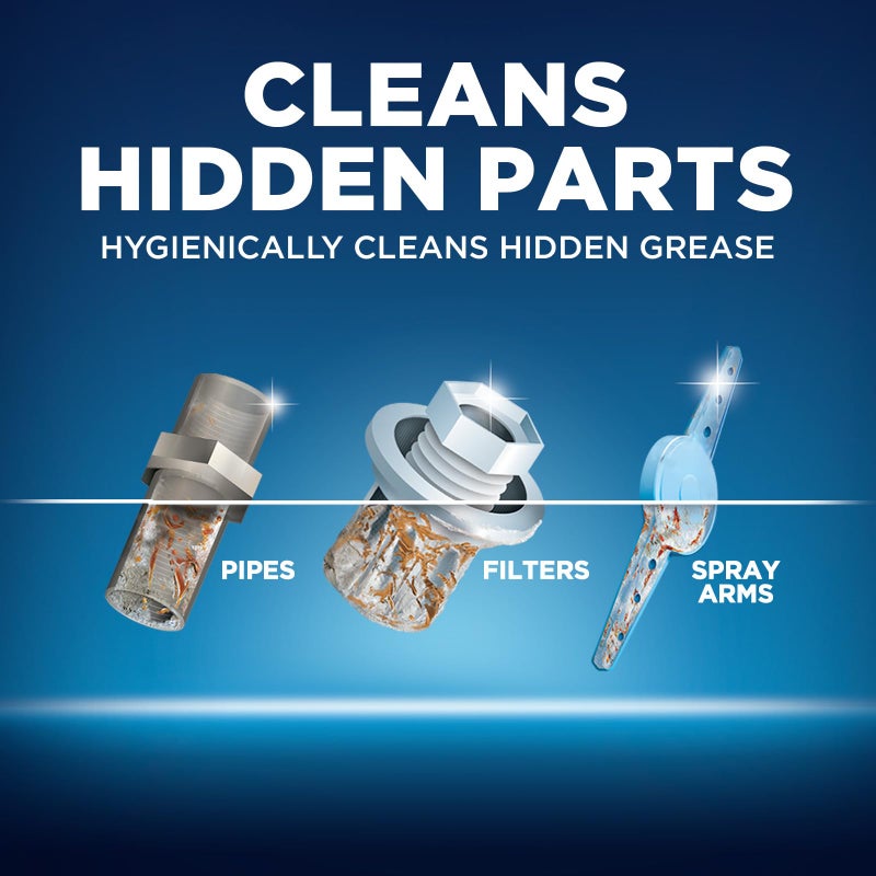 Finish Dishwasher Cleaner Tablets, 12 count, Hygienically Cleans Hidden Grease, Use in Normal Cycle, Lemon Scented, 12 Month Supply - Image 2