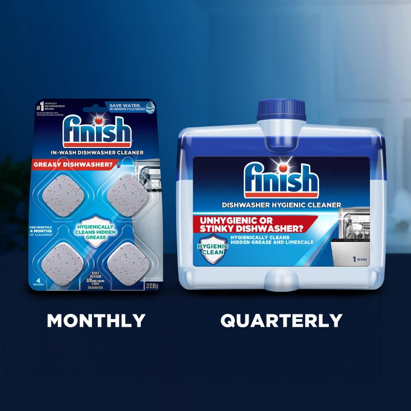 Finish Dishwasher Cleaner Tablets, 12 count, Hygienically Cleans Hidden Grease, Use in Normal Cycle, Lemon Scented, 12 Month Supply - Image 4