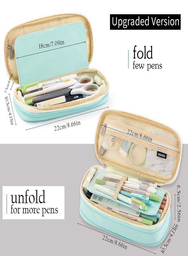 EASTHILL Big Capacity Pencil Pen Case Office College School Large Storage High Capacity Bag Pouch Holder Box Organizer (Cyan) - Image 4