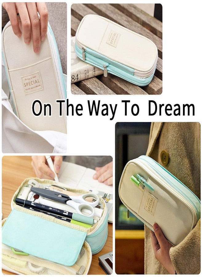 EASTHILL Big Capacity Pencil Pen Case Office College School Large Storage High Capacity Bag Pouch Holder Box Organizer (Cyan) - Image 5