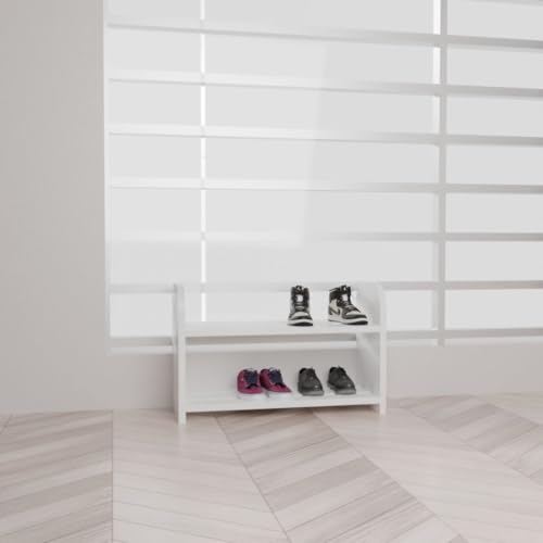 flux White Two-Tier Shoe Rack 50x20x31.5 cm | Particleboard with Laminate Finish | Space-Saving Organizer Shelf with Two Shelves for Home Office Kitchen Laundry Storage [DO IT Yourself (DIY)] - Image 5
