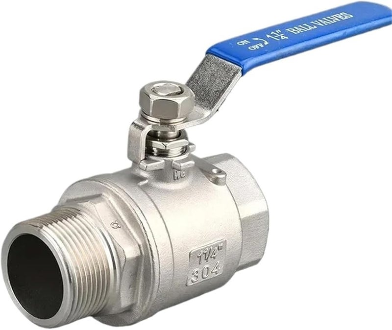 Half Inch 304 Stainless Steel Two Piece Ball Valve BSP Female Male Thread Water Gas Oil - Image 2