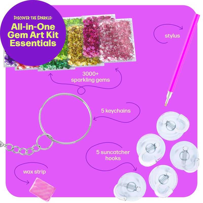 Dan&Darci Diamond Art Kit for Kids - Gem Painting Arts & Crafts Kits for Ages 6-12- Christmas Gifts for 6, 7, 8, 9, 10, 11, 12 Year Old Boy & Girl - Girls Birthday Toys Gift Ideas - Craft Activities - Image 2