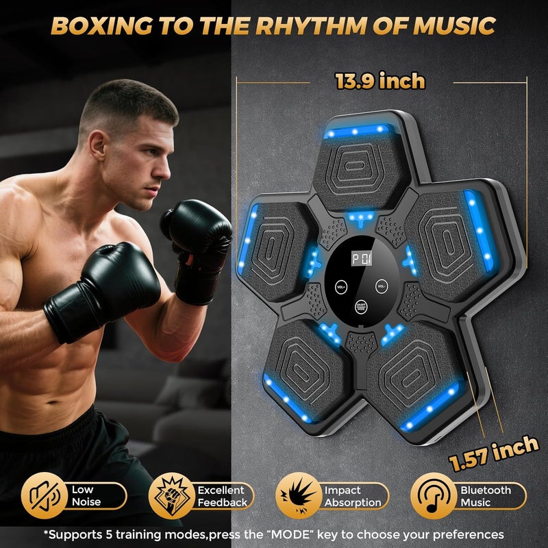 LOLBOX Music Boxing Machine for Adults & Kids - Smart Punching Machine with Boxing Gloves, Wall Boxing Punching Pad for Home, Office, Gym - Image 2