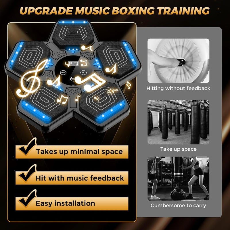 LOLBOX Music Boxing Machine for Adults & Kids - Smart Punching Machine with Boxing Gloves, Wall Boxing Punching Pad for Home, Office, Gym - Image 3