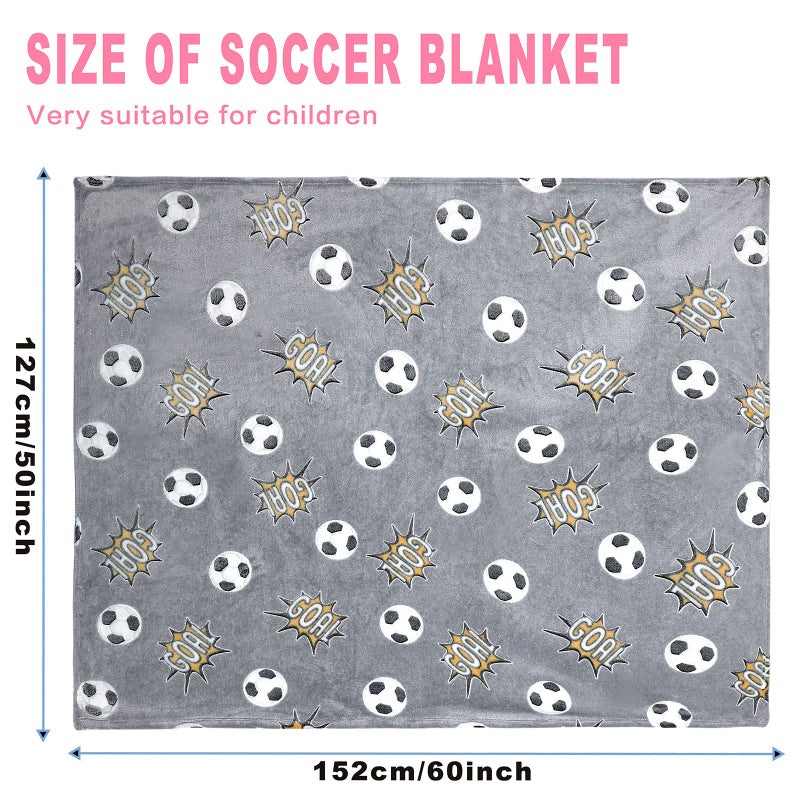 Wesan Glow in The Dark Blanket Soccer for Kids Boys Girls Fun Soft Plush Flannel Furry Fluffy Nap Sleep Blanket, Christmas Thanksgiving Birthday Magical Decor Luminous Throw 50"x60" - Image 4