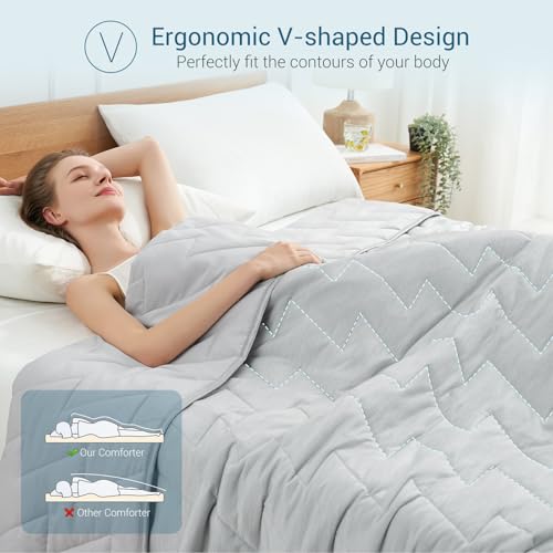 Elegear Revolutionary Cooling Comforter King, Japanese Q-Max>0.5 Arc-Chill Cooling Comforter Blanket for Hot Sleepers, Summer V-Shaped Precision Lightweight Ice Cold Blanket for Night Sweats Sleeping - Image 5