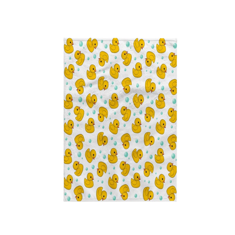 3D Rose Cute Rubber PatternYellow DucksKawaii Duckies and Soap Bubbles On White HandSports Towel 15 x 22