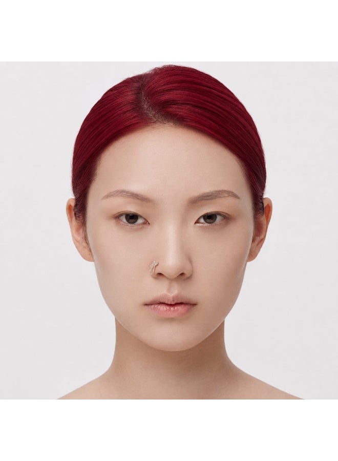 Silver-colored non-piercing nose ring with a shiny heart design - Image 2
