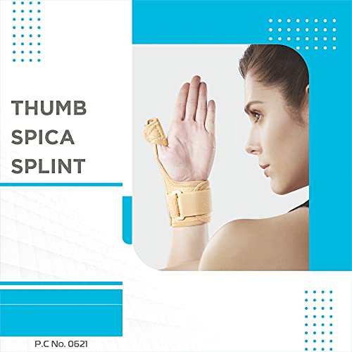 Vissco Thumb Brace Thumb Support for Both Left/Right -Locks the Thumb Free Hand Movement, Thumb Injuries, Pain Solution for Ligament laxity - Universal (Beige) - Image 2