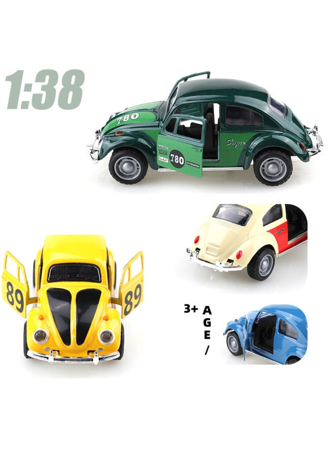 Generic - Bag 1:38 Retro Classic Classic Car Pickup Alloy Car Model Simulation Children's Toy Car Cross-border-Color:(bubble Bag) 1:38 Ben Gt Light Blue - Image 1