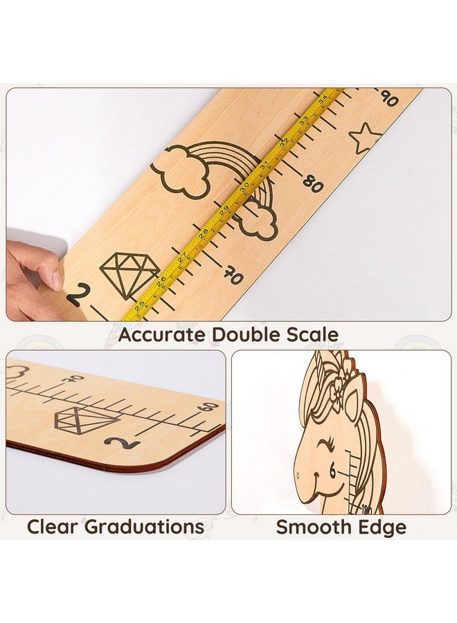 Beinou Growth Chart For Wall Wood Height Chart For Kids Height Measurement For Wall Boy Girls Height Wall Chart Growth Measuring Ruler Room Wall Decor - Image 3