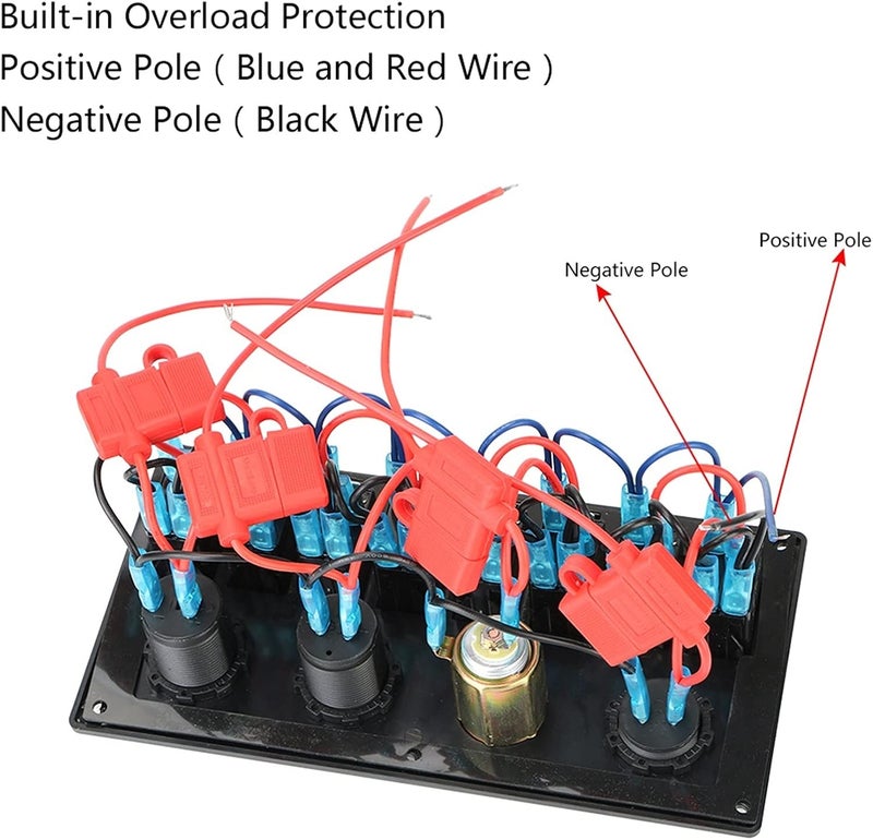 Wivplex 12V 24V Dual USB Lighter Socket 8 Gang Switch Panel - Image 2