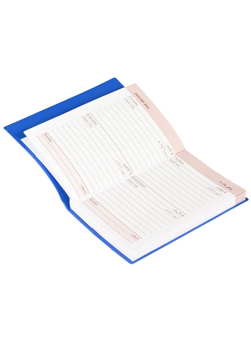 FIS 2025  Pocket Diary Arabic English With Pvc Soft Cover Blue -FSDI09AE25BL - Image 2