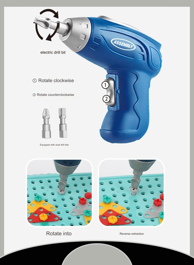 Loquat Building Toys with Screwdriver Educational Children's Tool Set 225pcs, 3D Mosaic Puzzle Toys for Children of All Ages Assembling Toolbox Toys Improve Hands-on Skills（Space Version） - Image 5