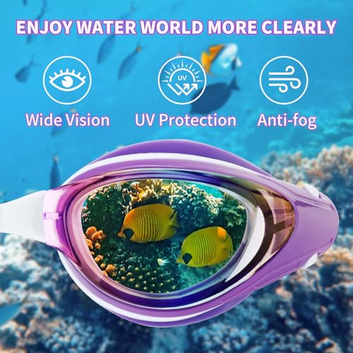 Wave Nearsighted Swim Goggles, Shortsighted Optical Swimming Goggles No Leaking Anti Fog UV Protection for Adult Men Women - Image 3