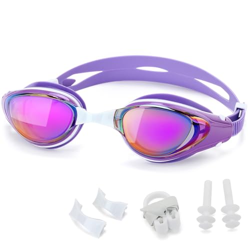 Wave Nearsighted Swim Goggles, Shortsighted Optical Swimming Goggles No Leaking Anti Fog UV Protection for Adult Men Women - Image 1