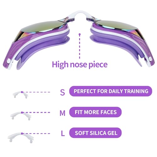 Wave Nearsighted Swim Goggles, Shortsighted Optical Swimming Goggles No Leaking Anti Fog UV Protection for Adult Men Women - Image 2