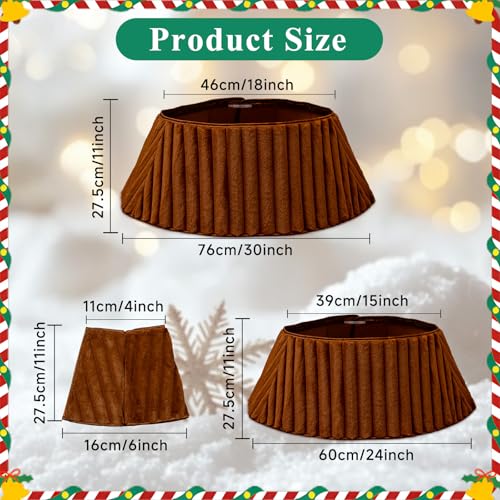 Lanpn 30 Inch Christmas Tree Collar Faux Fur Tree Collar Xmas Tree Skirt Tree Stand Cover Plush Xmas Tree Ring Stand for Winter Home Party Holiday Indoor Christmas Decor Brown 75cm - Image 3