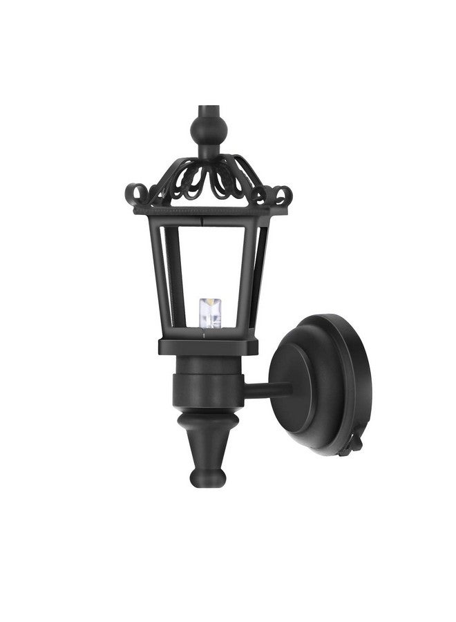 Leorx Vintage Diy Dollhouse 1 12 Dollhouse Miniature Led Wall Light Lamp (Black) - Image 1
