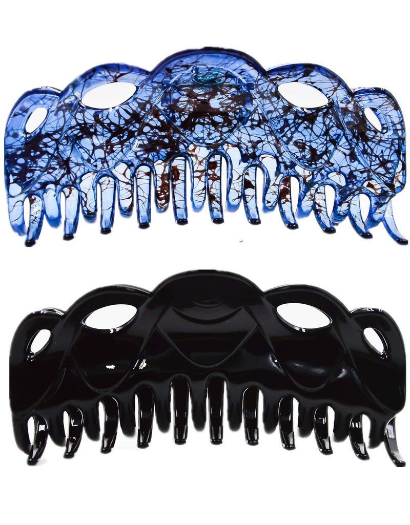 Prettyou 55 Inches Large Crystal Plastic Hair Claw Banana Clips for Thick Hair Womenpack of 2 Set1