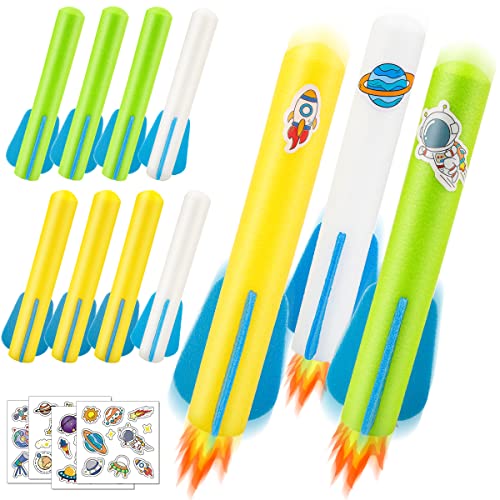 Banvih Rocket Launcher Refills for Kids 8 Foam Air Rockets Outdoor Toys Games Launcher Accessories Birthday Gifts for Toddler Boys Age 3 4 5 6 7 8 Years Old - Image 1